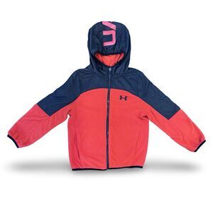 Under Armour Youth‎ ColdGear Hooded Fleece Jacket - Red & Black - Size Small